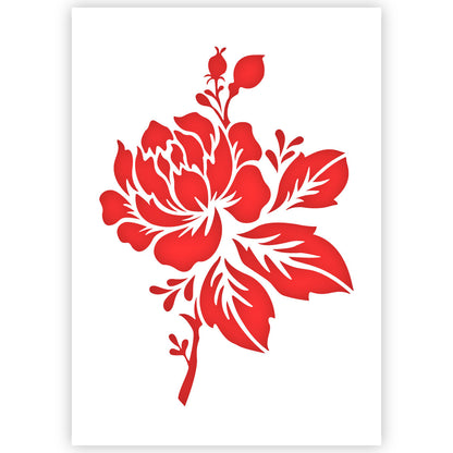 Flower Stencil - Flower Bud Stencil - A4 size