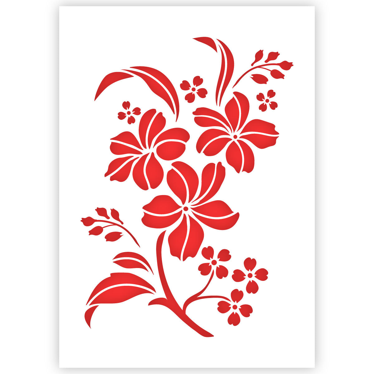 Flowers Branch Stencil - A3 size