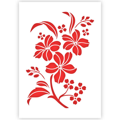 Flowers Branch Stencil - A4 size