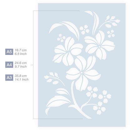 Flowers Branch Stencil - A4 size