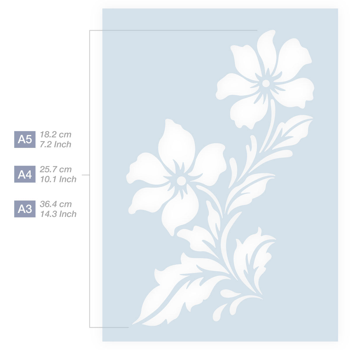 Flower Stencil - 2 Wild Flowers Stencil - A4 size