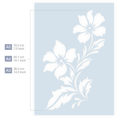 Flower Stencil - 2 Wild Flowers Stencil - A3 size