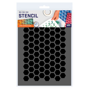 Packaged Hexagon Pattern Stencil 3 Sizes