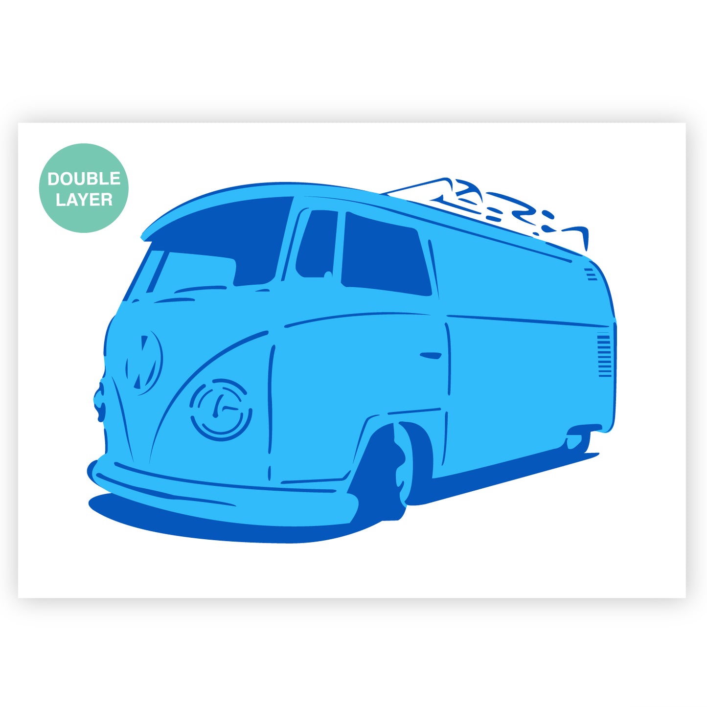 VW Hippie Van Stencil - 2 Layer A3 Size Template