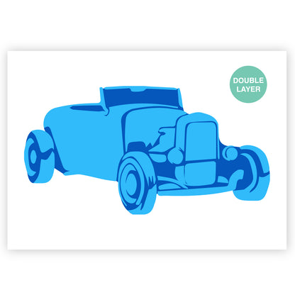 Hot Rod Car Stencil - 2 Layer A3 Size Template