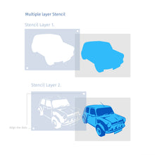 Load image into Gallery viewer, Hot Rod Car Stencil - 2 Layer A3 Size Template