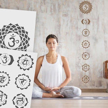 Load image into Gallery viewer, Chakra Stencil - Yoga Icons Template - in 3 Sizes