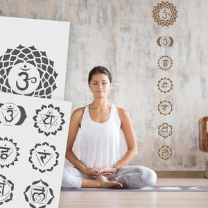 Chakra Stencil - Yoga Icons Template - in 3 Sizes