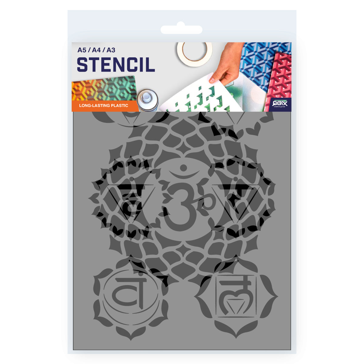 Packaged Chakra Stencil 3 Sizes