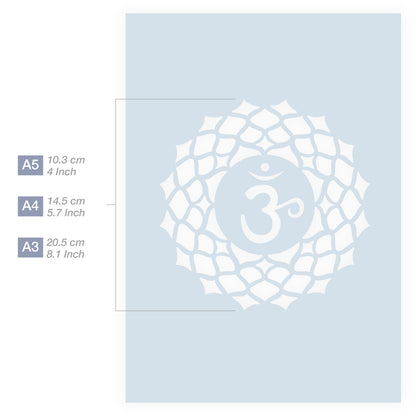Measurements Chakra Stencil 3 Sizes