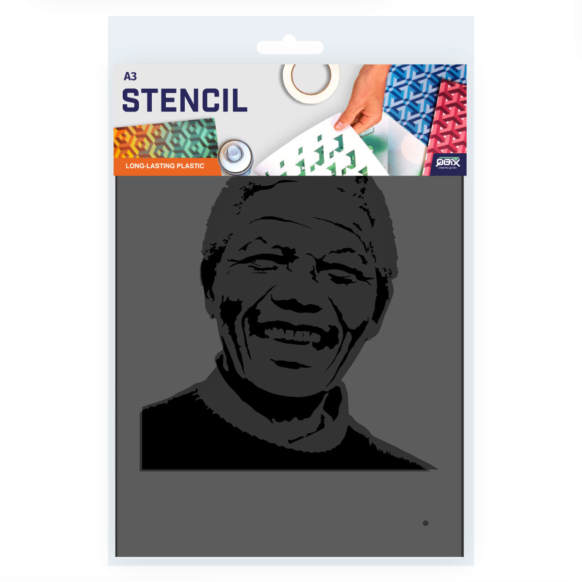 nelson mandela art stencil template