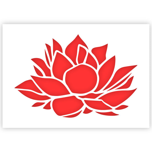 Lotus Flower Stencil - Water Lily Stencil - A3 size