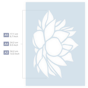 Lotus Flower Stencil - Water Lily Stencil - in 3 Sizes