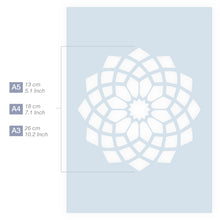 Load image into Gallery viewer, Measurements QBIX Mandala Stencil A5 A4 A3 Size