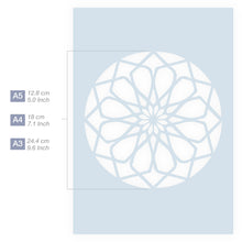 Load image into Gallery viewer, Measurements Mandala Stencil A5 A4 A3 Size