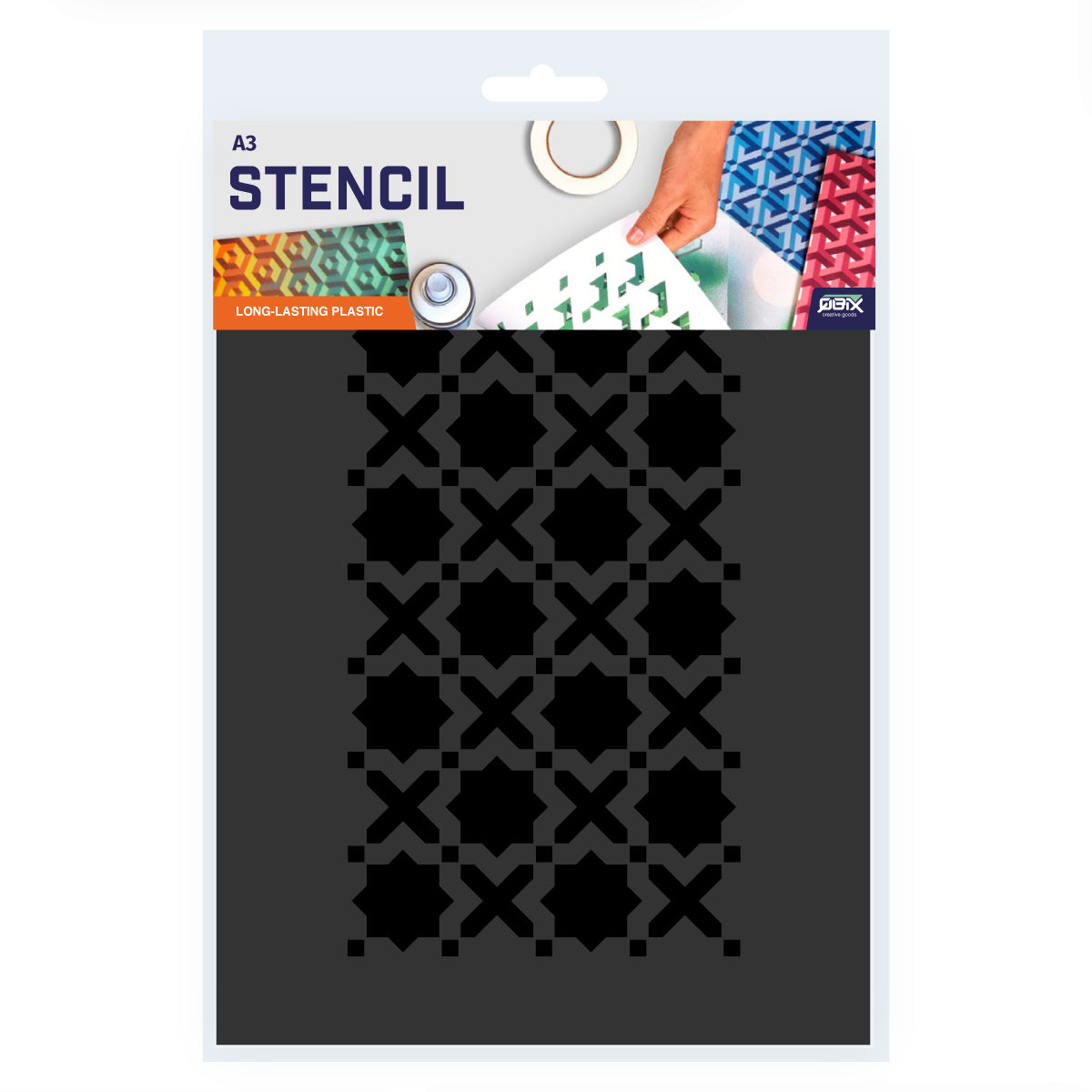 Packaged Morrocan Tile Stencil A3