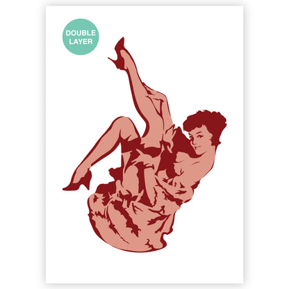 pin up tattoo stencil