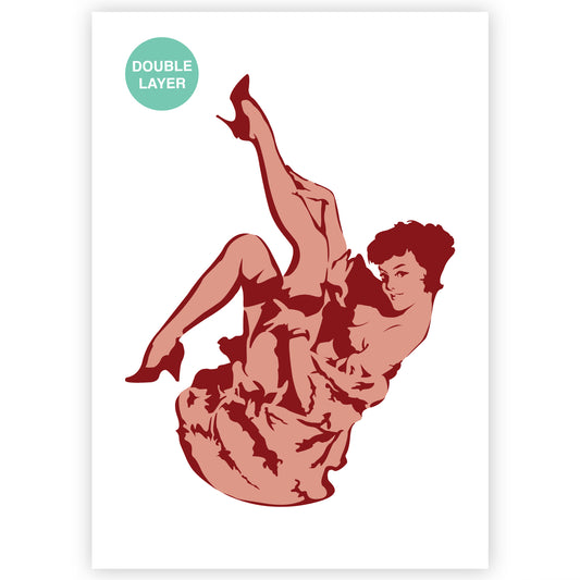 pin up tattoo stencil