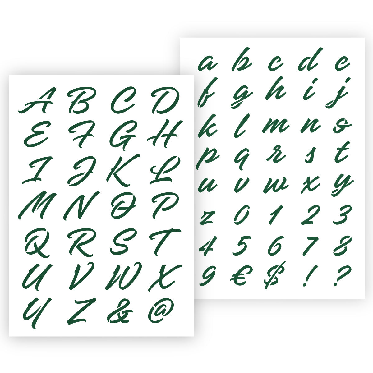 Cursive Letter Stencils
