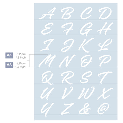 Measurements Alphabet Letter Stencil A4 A3 Sizes