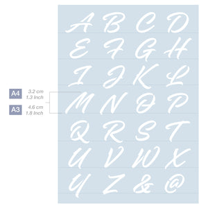 Measurements Alphabet Letter Stencil A4 A3 Sizes