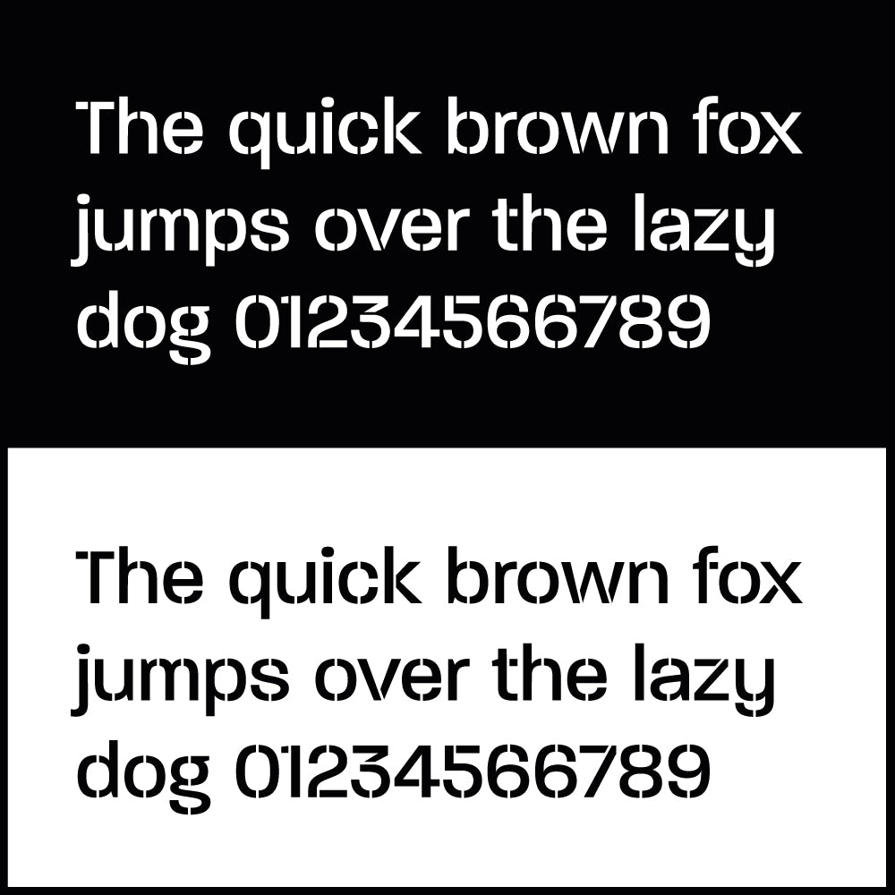 Modern Alphabet Stencil - Upper, Lowercase & Numbers - A3 size