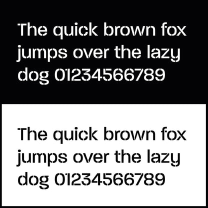 Modern Alphabet Stencil - Upper, Lowercase & Numbers - A3 size