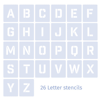 Complete alphabet lettering set 