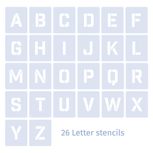 Complete alphabet lettering set 