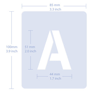 2 Inch Alphabet Letter Stencils, 62 Pcs Reusable Plastic Letter Number 2  inch