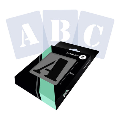 Complete alphabet letter stencil set 