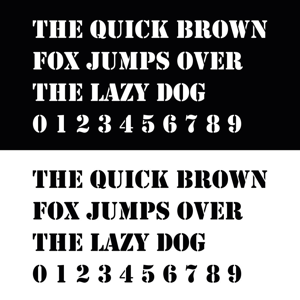 Industrial Alphabet Stencil - Letters, Numbers and Symbols - A3 size