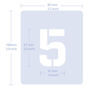 number stencil measurements sizes