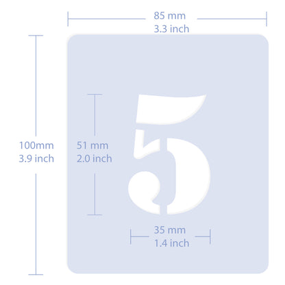 Size number stencil set 