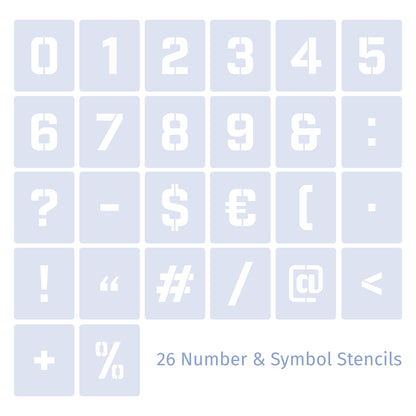 Numbers and symbol stencil set