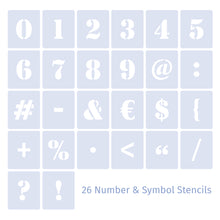 Load image into Gallery viewer, Number stencil set with 26 stencils