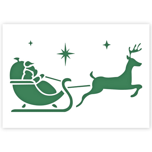 santa sleigh window stencil