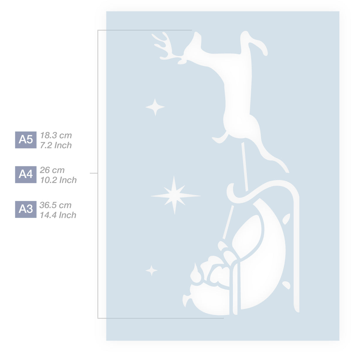 santa sleigh stencil and reindeer