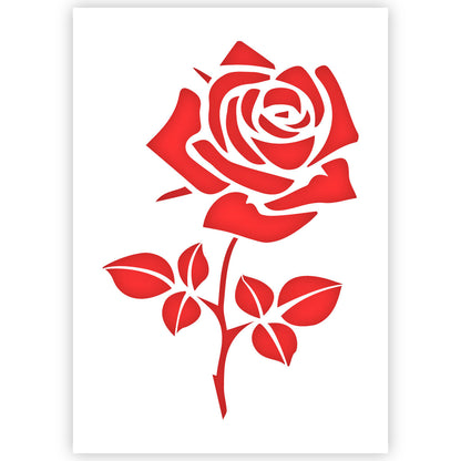 Rose Stencil - Flower Branch Stencil - A4 size