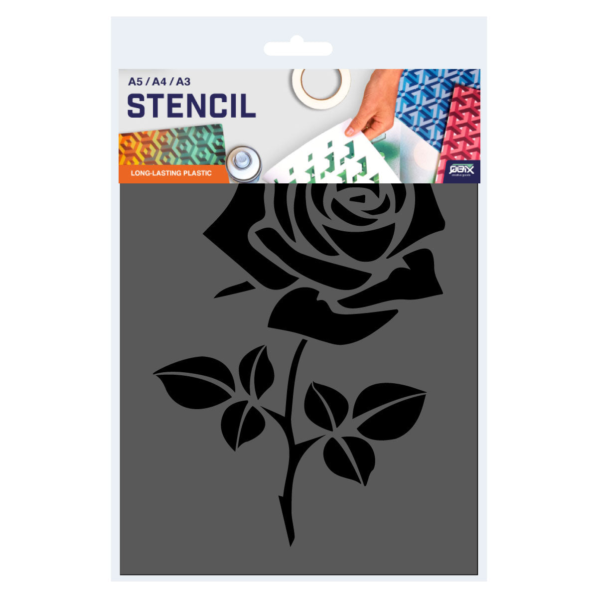 Rose Stencil - Flower Branch Stencil - A3 size