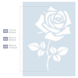 Rose Stencil - Flower Branch Stencil - in 3 Sizes