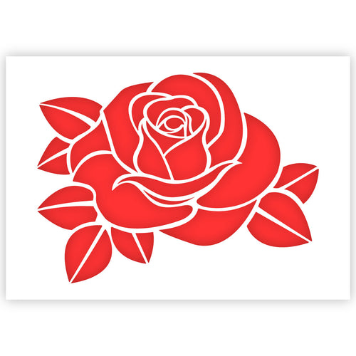 Rose Stencil - Rose Bud Stencil - Flower Stencil - in 3 Sizes