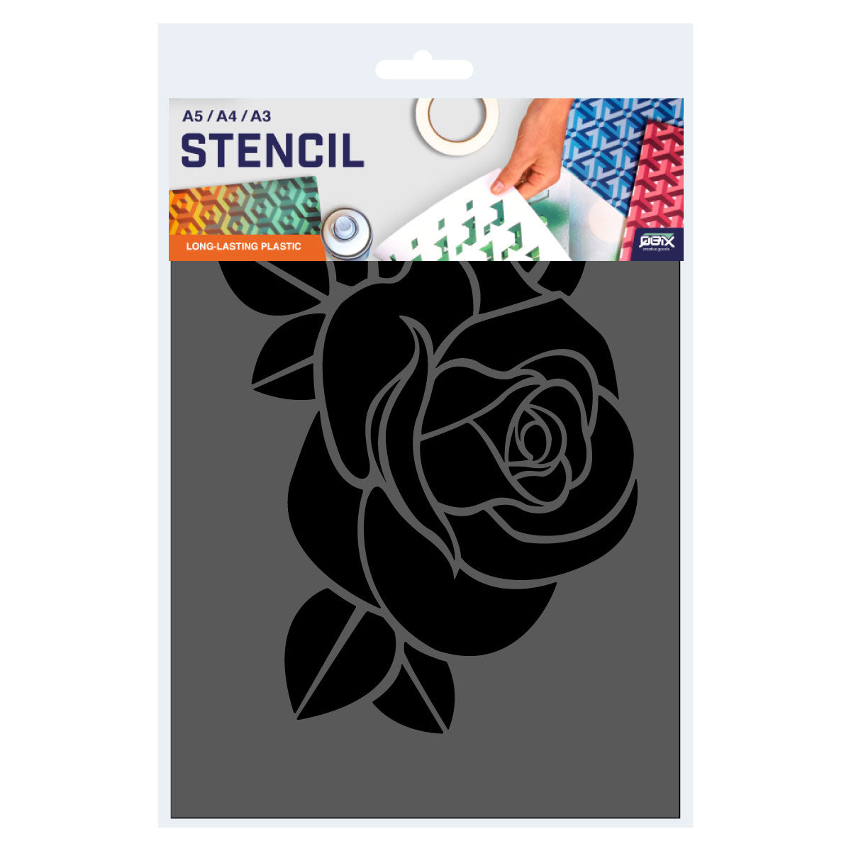 Rose Stencil - Rose Bud Stencil - Flower Stencil - A5 size