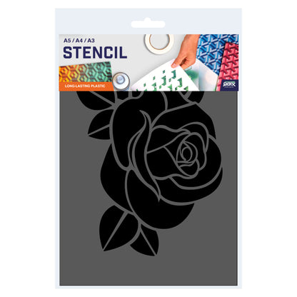 Rose Stencil - Rose Bud Stencil - Flower Stencil - A4 size