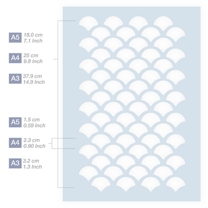 Measurements Scale Pattern Stencil 3 Sizes