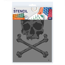 Load image into Gallery viewer, skull pirate flag stencil