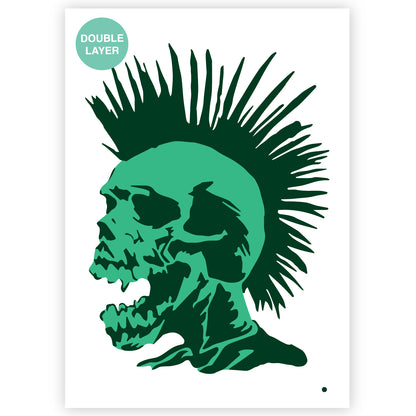 stencil of skull punk