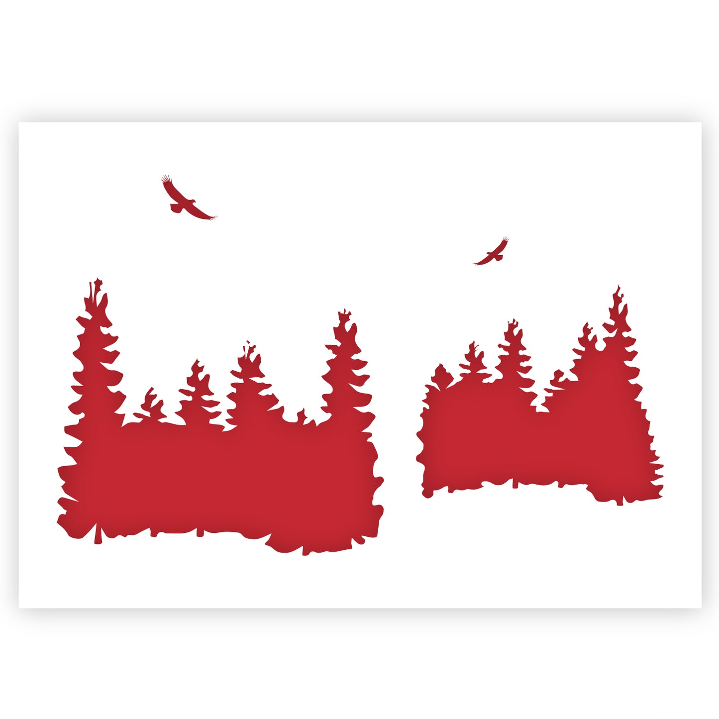 Forest Skyline Stencil A3 Size