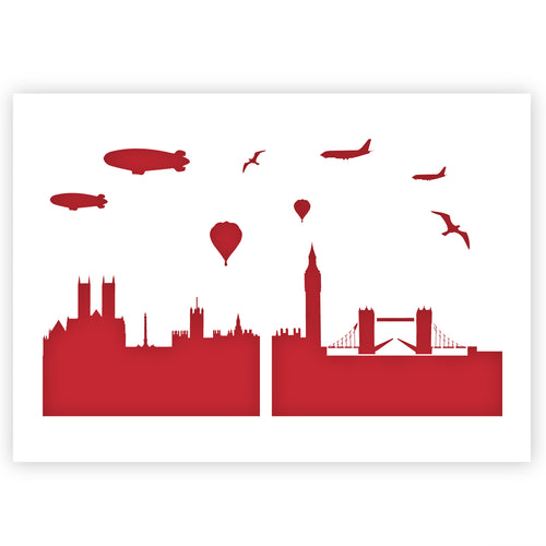 London City Skyline Stencil A3 Size