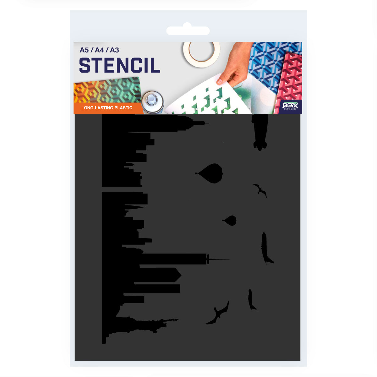 Packaged New York City Skyline Stencil A3 Size